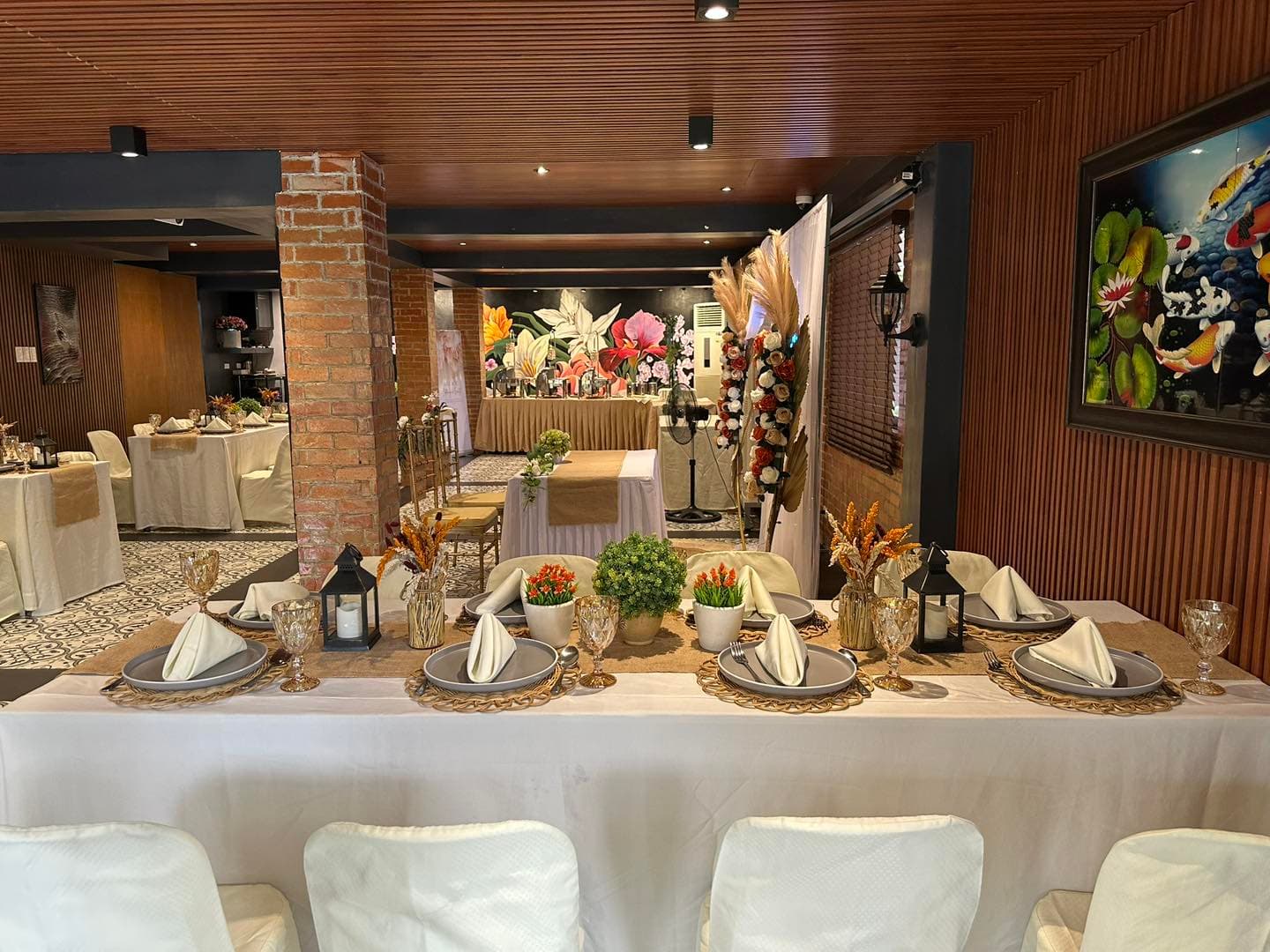 Lula's private dining room set for an intimate celebration